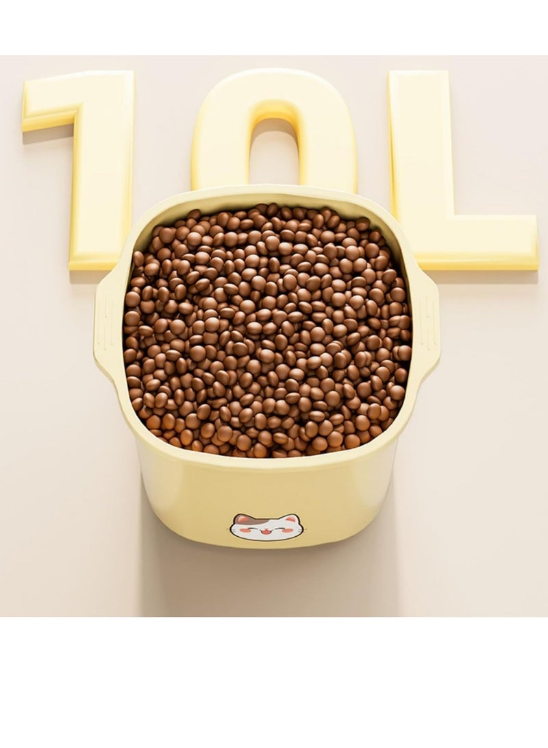 بيوينتي حاوية تخزين طعام القطط/الكلاب اللطيفة، سعة 10 لترات، بغطاء محكم، صندوق تخزين طعام الحيوانات الأليفة - Image 3